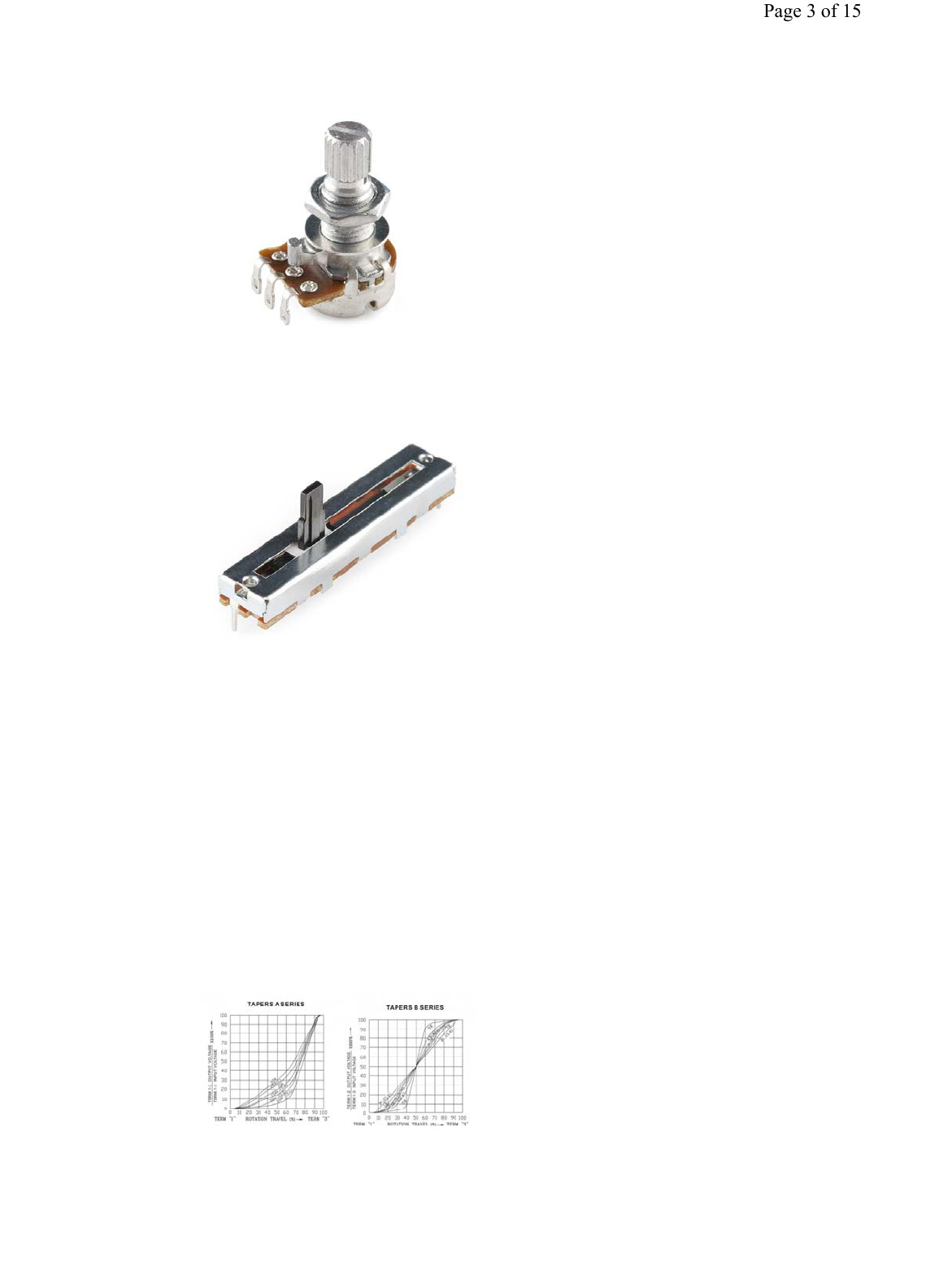 Rotary Switch Potentiometer Hookup Guide Datasheet by SparkFun